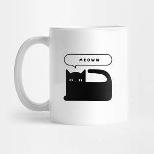 Black Cat - Minimal Meow Mug